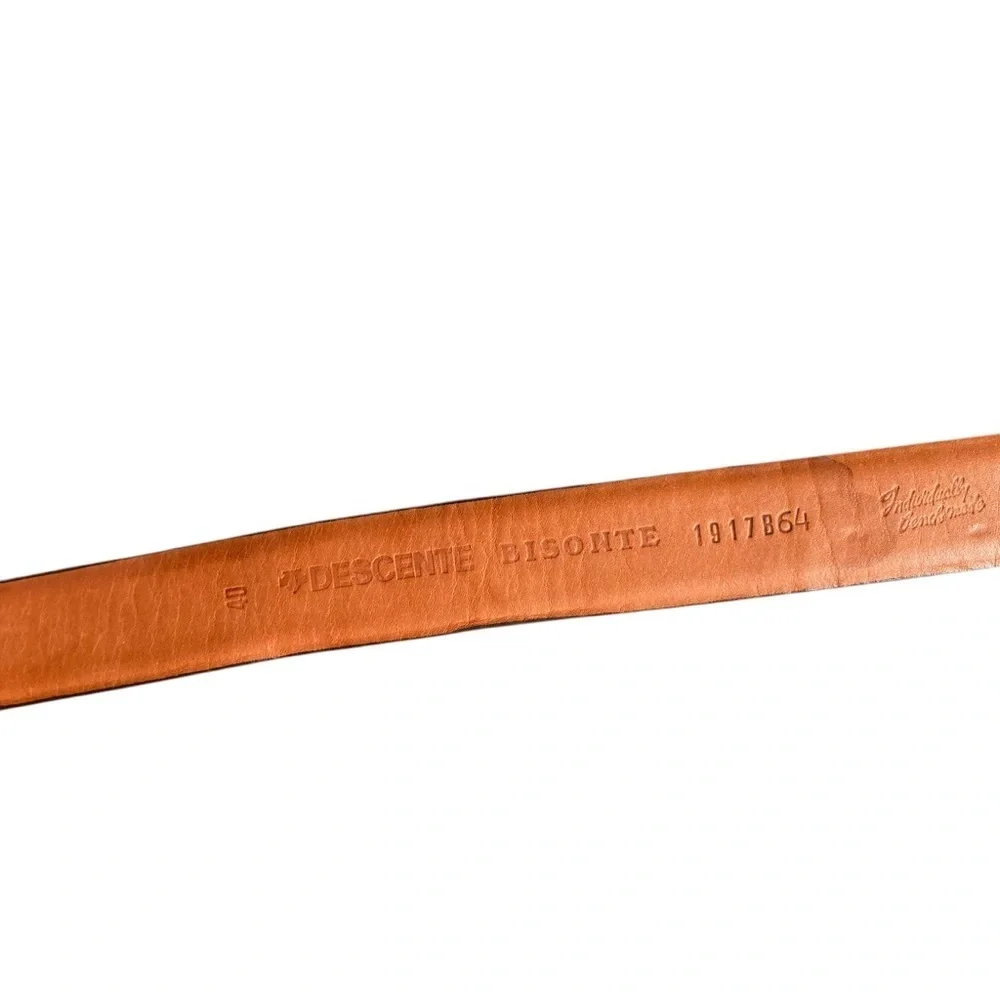 Descente Bisonte Men's Brown Leather Belt Size 40 Made In Canada